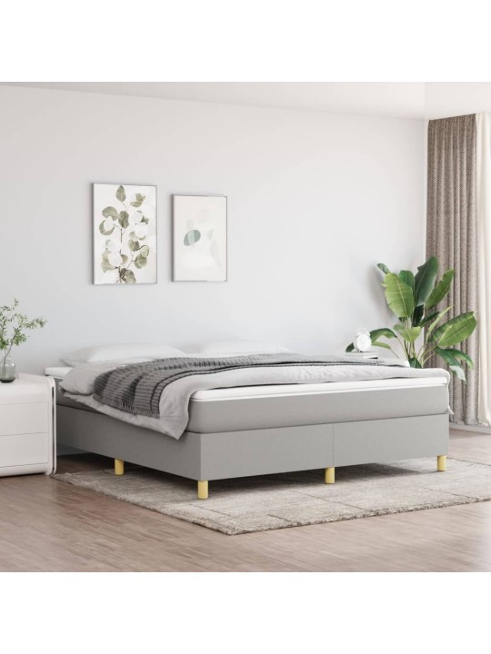 Box spring postel s matrací světle šedá 180 x 200 cm textil