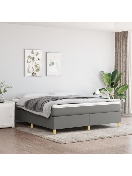 Box spring postel s matrací tmavě šedá 180x200 cm textil