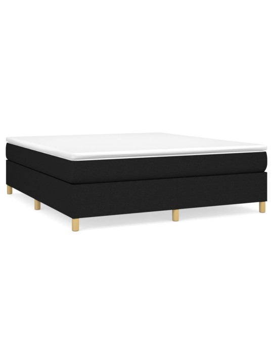 Box spring postel s matrací černá 180x200 cm textil