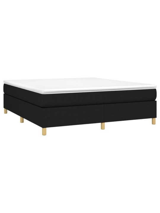 Box spring postel s matrací černá 180x200 cm textil