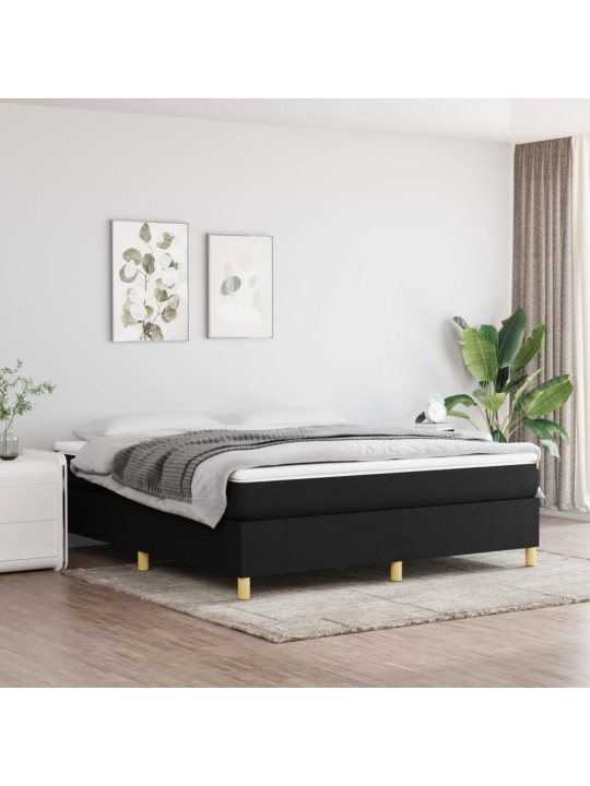 Box spring postel s matrací černá 180x200 cm textil