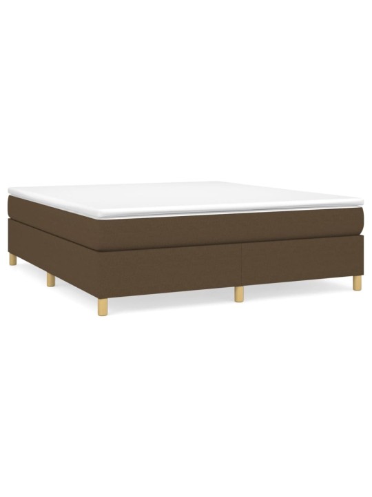 Box spring postel s matrací tmavě hnědá 180x200 cm textil