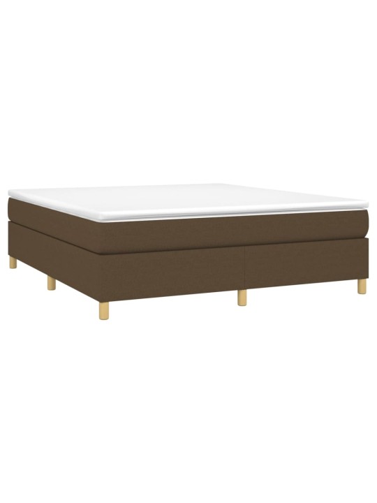 Box spring postel s matrací tmavě hnědá 180x200 cm textil