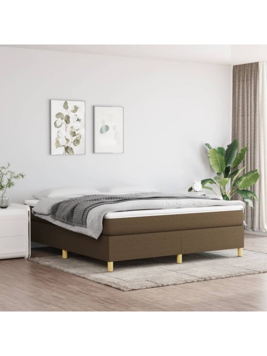 Box spring postel s matrací tmavě hnědá 180x200 cm textil