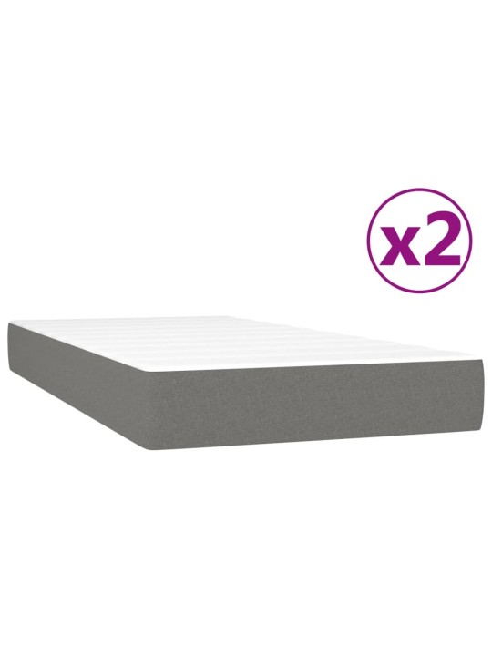 Box spring postel s matrací tmavě šedá 200x200 cm textil