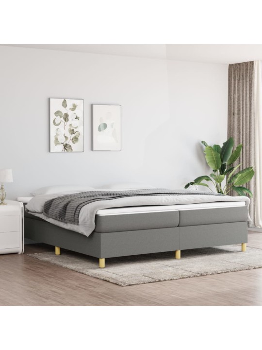 Box spring postel s matrací tmavě šedá 200x200 cm textil