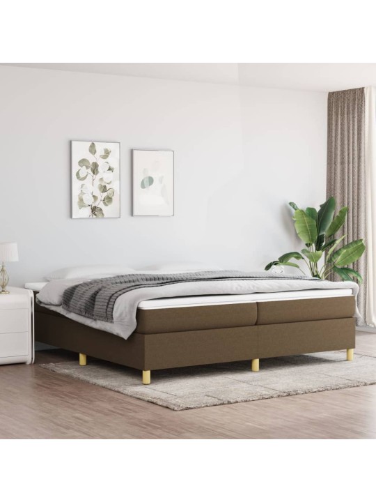 Box spring postel s matrací tmavě hnědá 200x200 cm textil