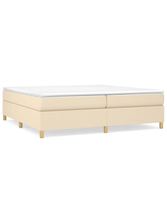 Box spring postel s matrací krémová 200x200 cm textil