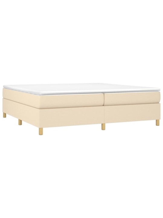 Box spring postel s matrací krémová 200x200 cm textil