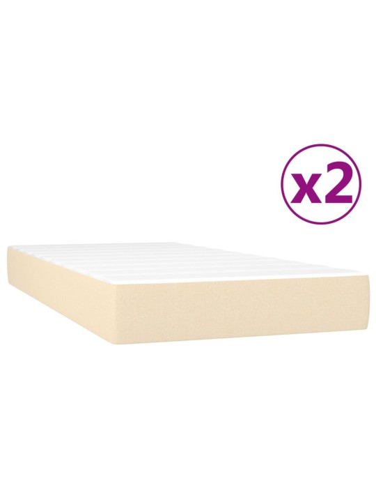 Box spring postel s matrací krémová 200x200 cm textil