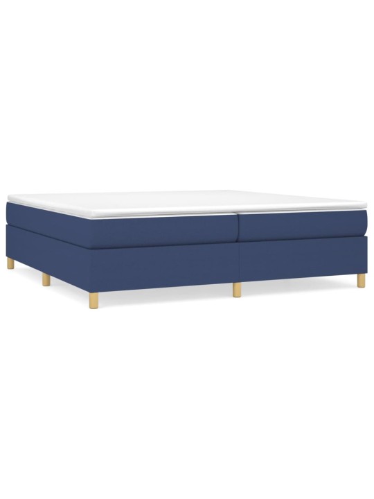 Box spring postel s matrací modrá 200x200 cm textil