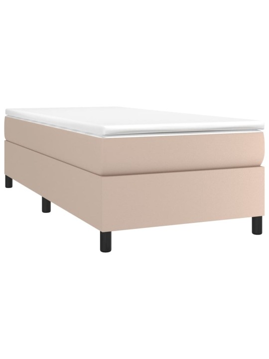 Box spring postel s matrací cappuccino 80 x 200 cm umělá kůže