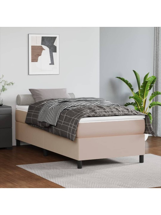 Box spring postel s matrací cappuccino 80 x 200 cm umělá kůže