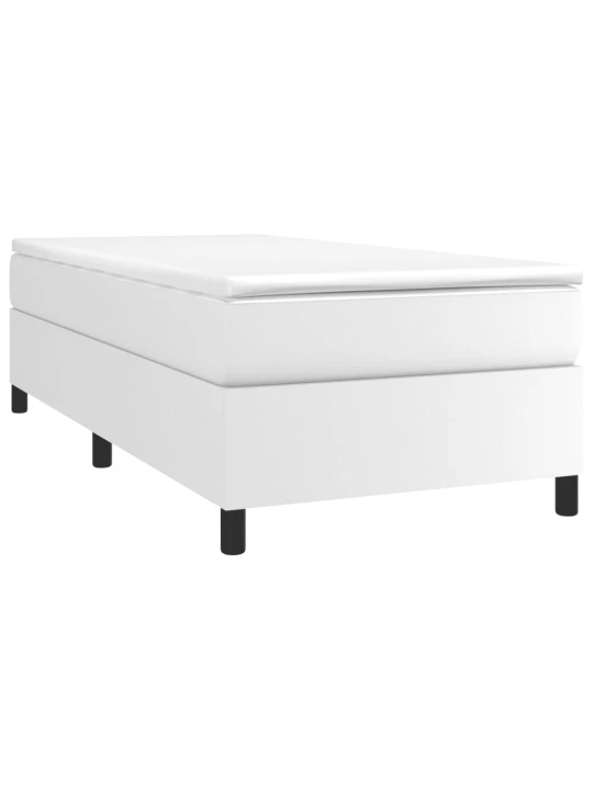 Box spring postel s matrací bílá 90x190 cm umělá kůže