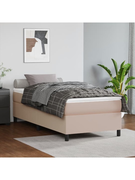 Box spring postel s matrací cappuccino 90x190 cm umělá kůže