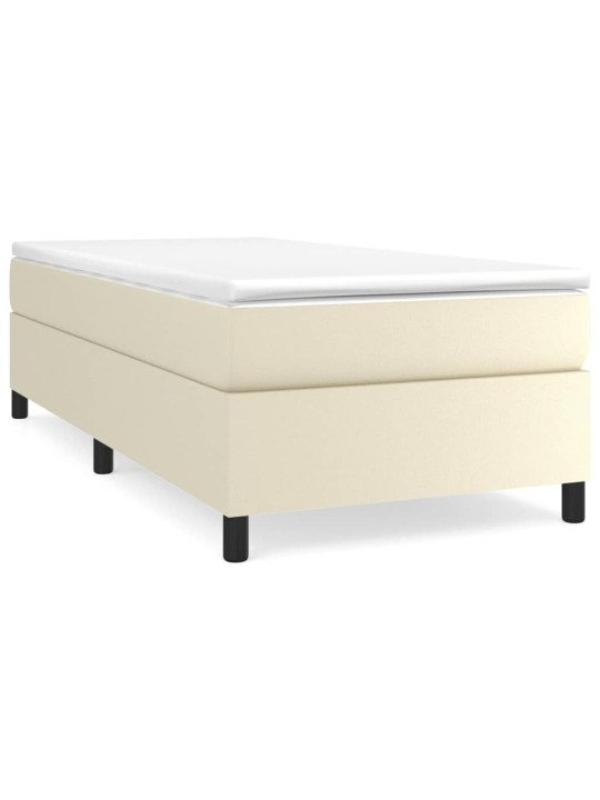 Box spring postel s matrací krémová 90x200 cm umělá kůže
