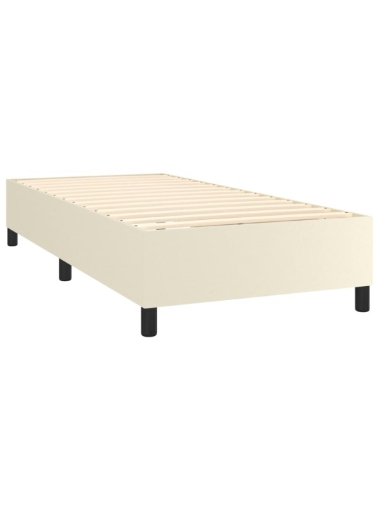 Box spring postel s matrací krémová 90x200 cm umělá kůže