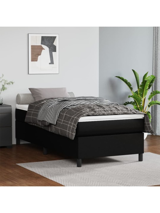 Box spring postel s matrací černá 100x200 cm umělá kůže