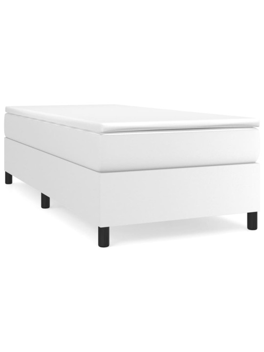 Box spring postel s matrací bílá 100x200 cm umělá kůže