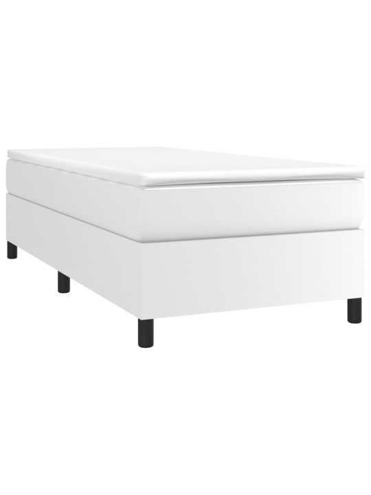 Box spring postel s matrací bílá 100x200 cm umělá kůže