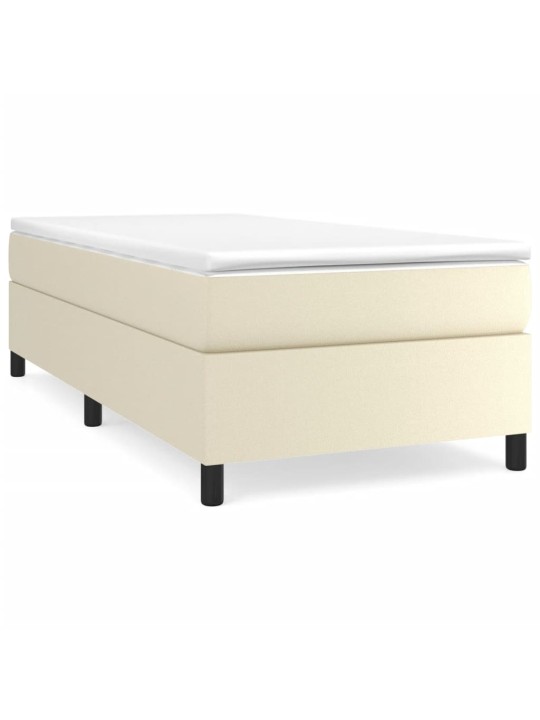 Box spring postel s matrací krémová 100x200 cm umělá kůže