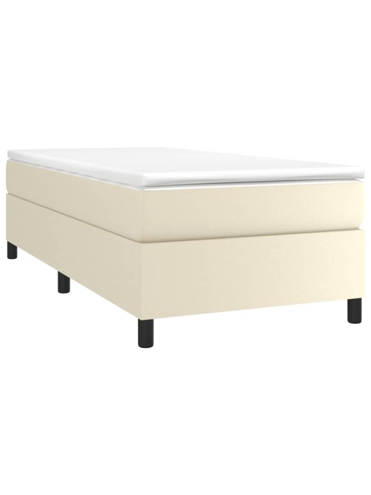 Box spring postel s matrací krémová 100x200 cm umělá kůže