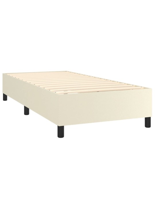 Box spring postel s matrací krémová 100x200 cm umělá kůže