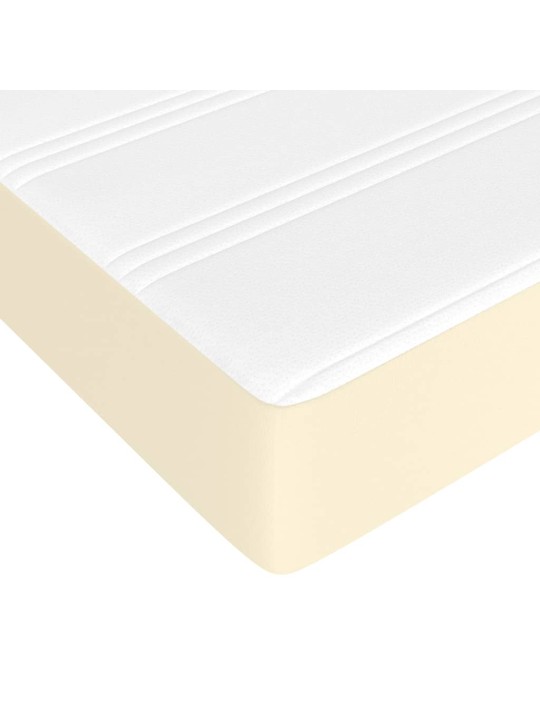 Box spring postel s matrací krémová 100x200 cm umělá kůže