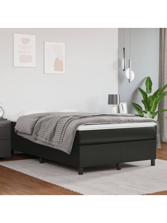 Box spring postel s matrací černá 120 x 200 cm umělá kůže
