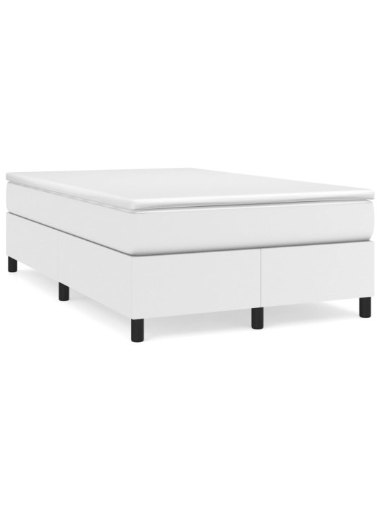Box spring postel s matrací bílá 120x200 cm umělá kůže