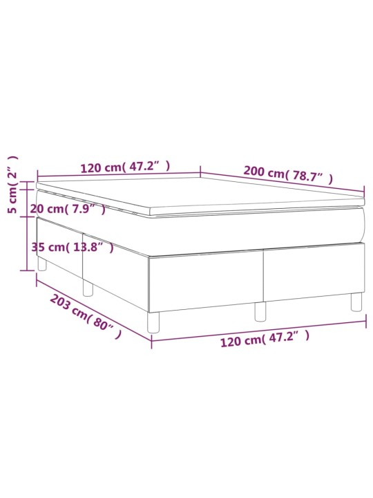 Box spring postel s matrací bílá 120x200 cm umělá kůže