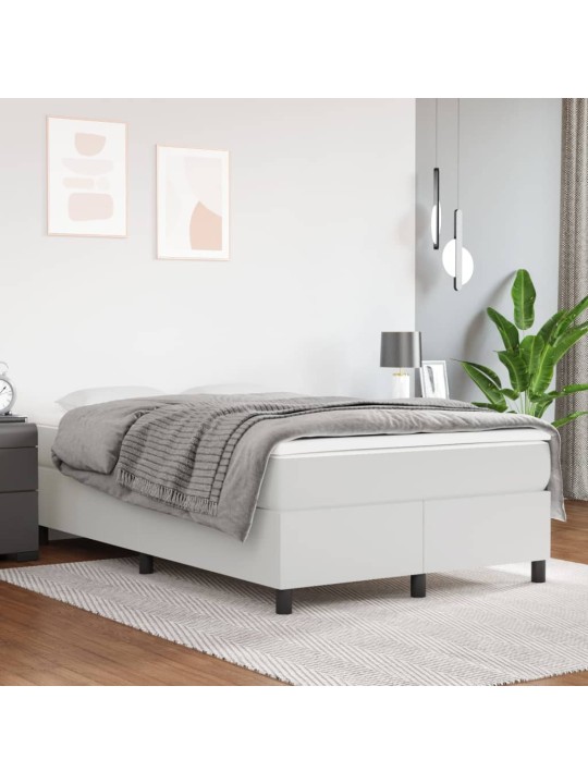 Box spring postel s matrací bílá 120x200 cm umělá kůže