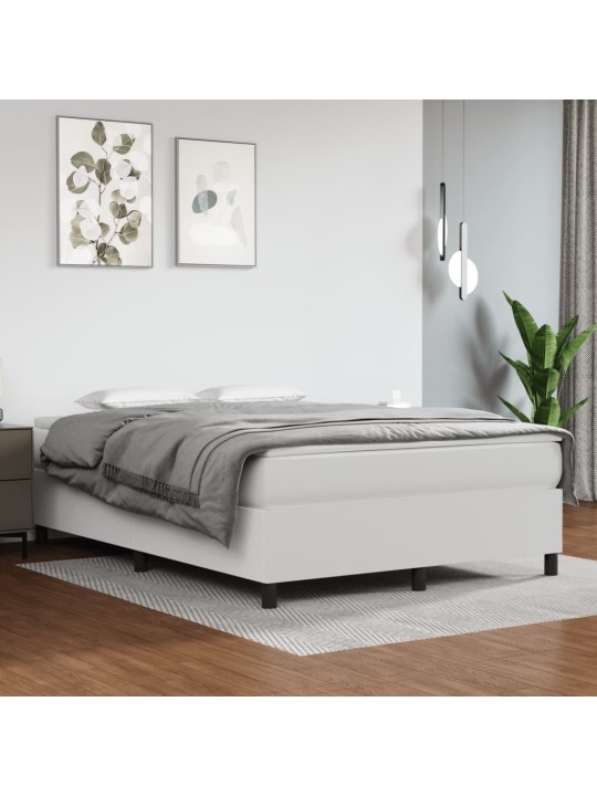 Box spring postel s matrací bílá 140 x 190 cm umělá kůže