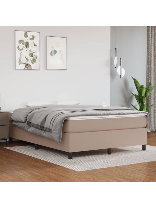 Box spring postel s matrací cappuccino 140x190 cm umělá kůže