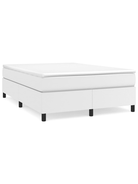 Box spring postel s matrací bílá 140x200 cm umělá kůže