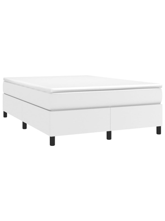 Box spring postel s matrací bílá 140x200 cm umělá kůže
