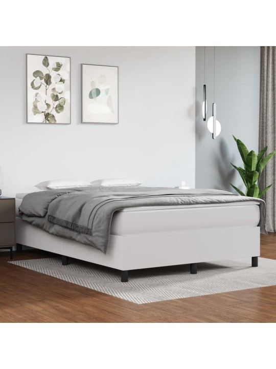 Box spring postel s matrací bílá 140x200 cm umělá kůže