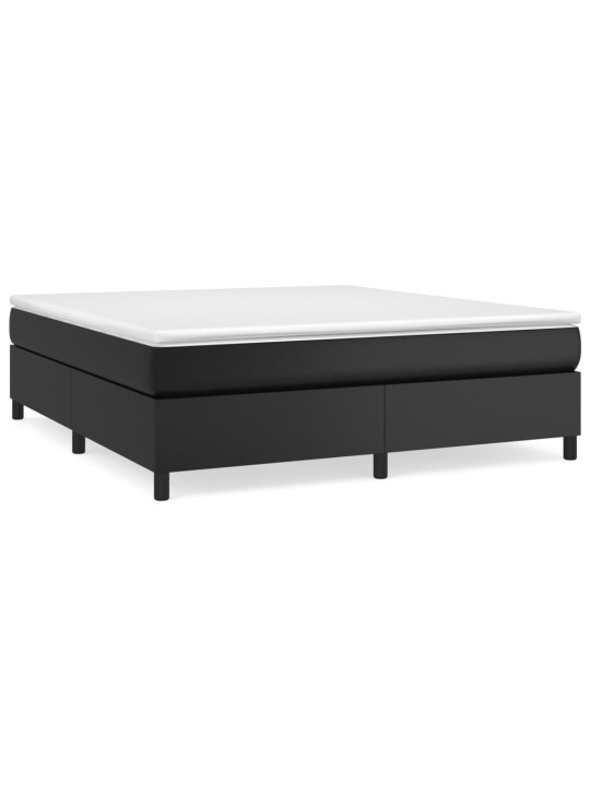 Box spring postel s matrací černá 160x200 cm umělá kůže