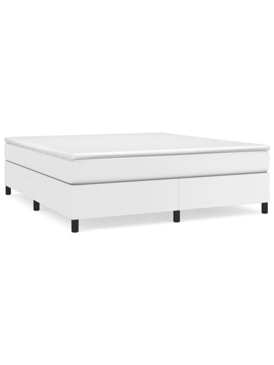 Box spring postel s matrací bílá 160x200 cm umělá kůže