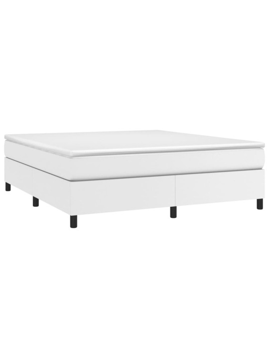 Box spring postel s matrací bílá 160x200 cm umělá kůže