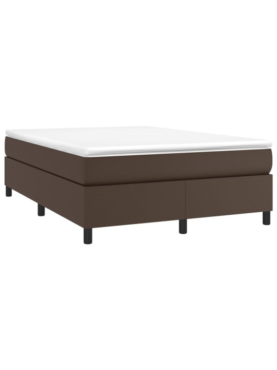 Box spring postel s matrací hnědá 160x200 cm umělá kůže