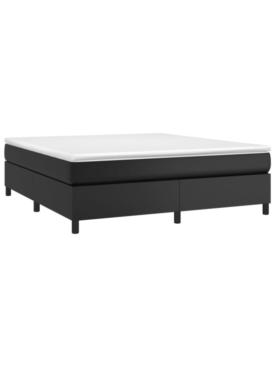 Box spring postel s matrací černá 180x200 cm umělá kůže