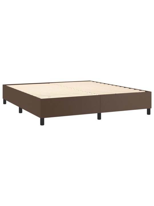 Box spring postel s matrací hnědá 180x200 cm umělá kůže