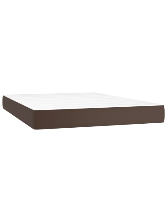 Box spring postel s matrací hnědá 180x200 cm umělá kůže