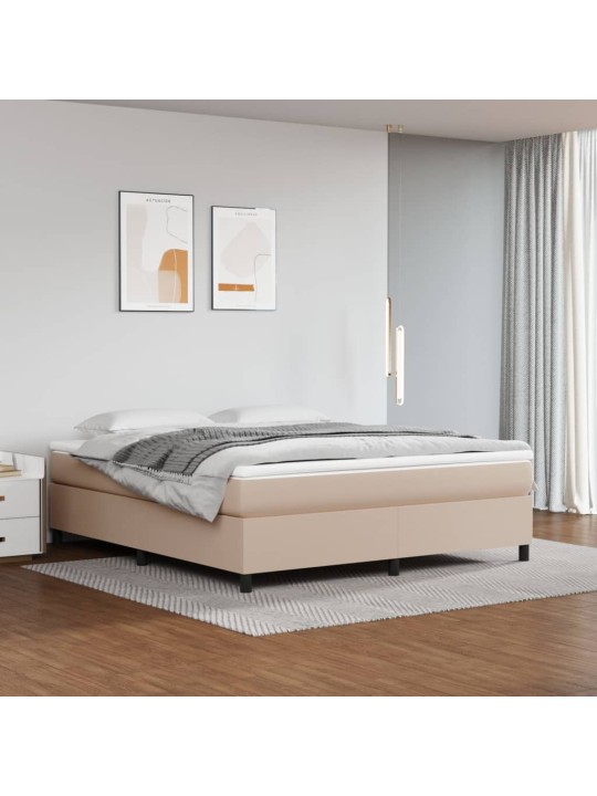 Box spring postel s matrací cappuccino 180 x 200 cm umělá kůže