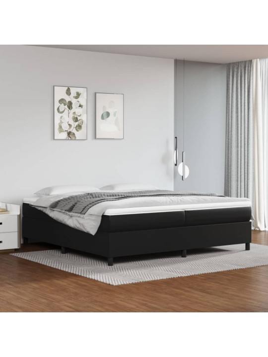 Box spring postel s matrací černá 200x200 cm umělá kůže