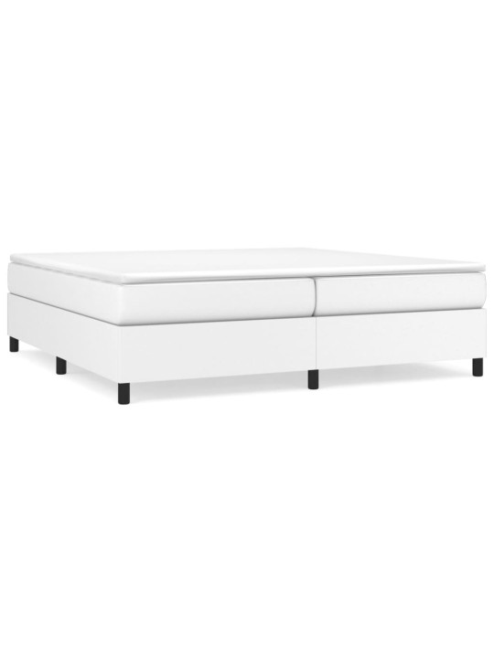 Box spring postel s matrací bílá 200x200 cm umělá kůže