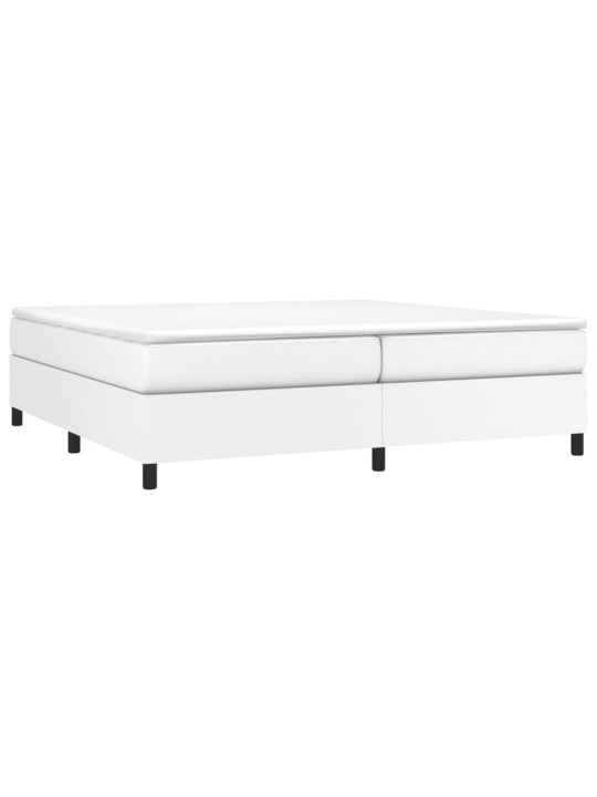 Box spring postel s matrací bílá 200x200 cm umělá kůže