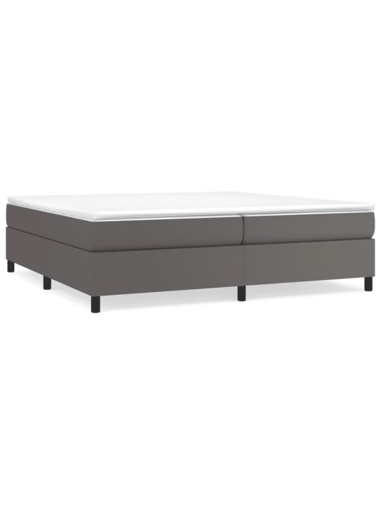 Box spring postel s matrací šedá 200x200 cm umělá kůže