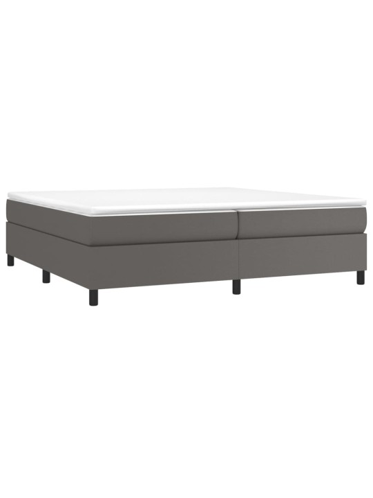 Box spring postel s matrací šedá 200x200 cm umělá kůže